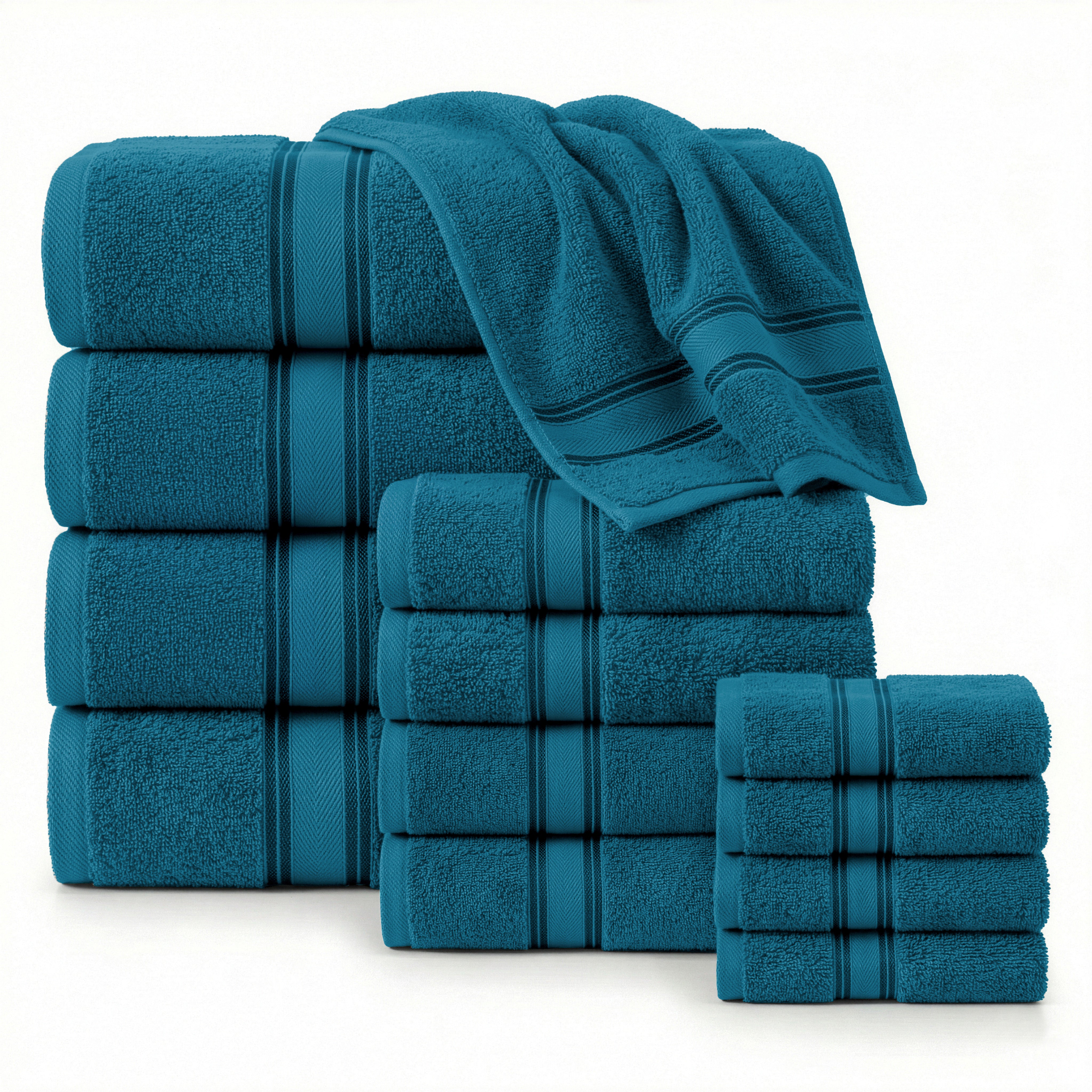 12 Piece 100% Cotton Towel Set 550GSM - Sea Port